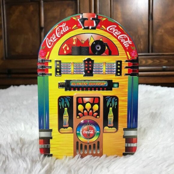 Set of 4 Vintage Coca-Cola Jukebox Tin + Jumbo Rubber/Plastic Sign Magnets - Picture 2 of 12